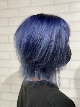 ビスイル 秋葉原店(Vis ill) インナーカラー艶髪ネイビーグレーアッシュブラック大人美人