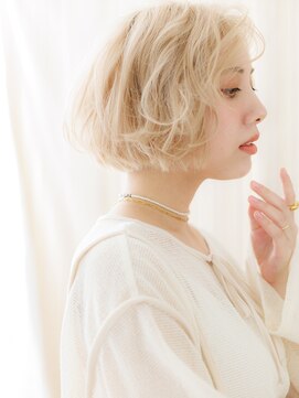 モッズヘア 越谷(mod's hair) ハイトーンカラープードルパーマワンレン小顔ボブA6越谷20代30代