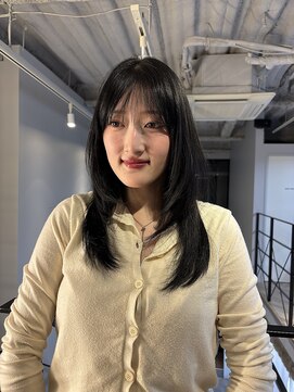 ヌープヘアーアイス(NUUP.hair ici) 30代40代アッシュクラゲヘアー×大人ロングウルフ