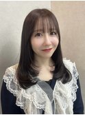 韓国スタイル/ミディアムレイヤー/グレージュ/Chihiro
