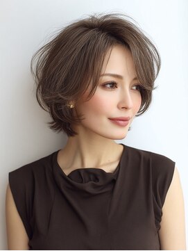 ハーツ 青山表参道店(Heart's) 白髪ぼかし脱白髪染め似合わせショートボブ40代50代60代