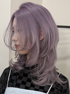 ラキングキョウト(LA KING KYOTO) ラベンダーグレージュ×レイヤーカット