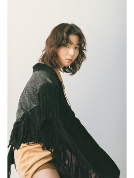 マスタード(MASTARD) rough wave midi × ランダムパーマ×アッシュベージュ