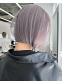 保存必須【海外風ハイトーンボブ】ラベンダーシルバー