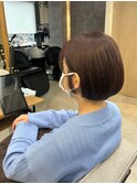 ミニボブ、ピンクブラウン