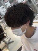 波巻きパーマメンズパーマメンズヘアツーブロックツイストパーマ