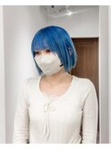 水色 / あご下2cm切りっぱなしボブ