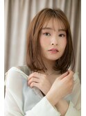 小顔シースルーバング透明感オレンジベージュY戸田公園20代30代