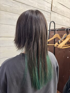 カラールーム(Color Room) 【インナーカラー】ビビッドグリーン×スモーキーグレー