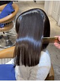 イメチェン外ハネボブ美髪ワイドバングレイヤー髪質改善縮毛矯正