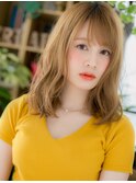 アプリコットオレンジ小顔シースルーバングh4北浦和10代20代30代