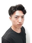 メンズカットサーフカールアップバングフェードショート0701