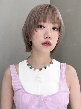 ギークス(GEEKS) 【GEEKS渋谷】ショートウルフ/ミルクティーベージュ/秋ヘア/ボブ