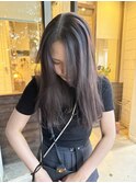 ロング イルミナカラー パープルグレージュ