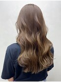 ロング暗めカラー韓国ヘア顔周りレイヤー_ba479622