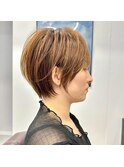 別府ショートボブ顔まわりレイヤーカット髪質改善カラー30代