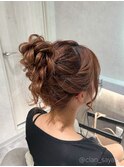 毛先出し高めアップスタイル/心斎橋ヘアセット