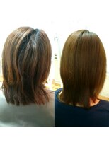 ルーミールーム(RoomieRoom)&nbsp;髪質改善ビフォア＆アフターツヤ髪ミディアムスタイル