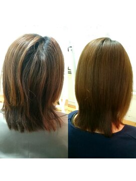 ルーミールーム(RoomieRoom) 髪質改善ビフォア＆アフターツヤ髪ミディアムスタイル