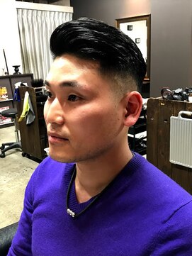 ワンワンオー バーバーショップ 博多店(@110 BARBER SHOP) オールバック ビジカジツーブロック