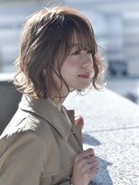 アヴァンスクロス あべのルシアス店(AVANCE.CROSS)&nbsp;エアリーショートボブ×ニュアンスカール×グレージュ