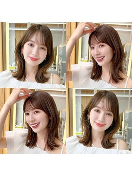 アフロートリノ(AFLOAT Leino) 2wayバング 韓国前髪 シースルー ミディアム くびれヘア 顔周り