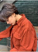 大人かわいい前髪セシルカットココアブラウンフリンジウェーブ