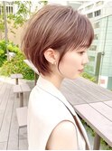 デザインカラーオリーブベージュ×顔周りショート×横浜