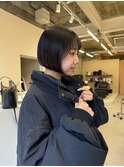 まえさがりボブ/切りっぱなし/まとまりやすい/小顔