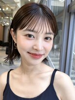 メゾンアクア 表参道(Maison ACQUA)&nbsp;＋切りっぱなしボブルフ/黒髪ネビージュ/小顔ワンレン/縮毛矯正