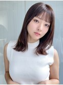 小顔 フェミニンロング メルティーカラー 似合わせカット"