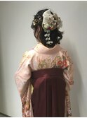 袴着付け　ハーフアップ