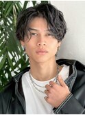 men's/メンズ/フェザーパーマ/黒染め/韓国/ブルーブラック/池袋