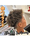 ジェットモヒカン/金メッシュ/ツイストパーマ