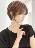 Say.丸みショートレイヤーシルキーベージュミルクティーベージュ