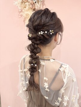 サロン ド ユーア(salon de yuua) 広島市中区大手町美容院　結婚式　編みおろしヘアアレンジ