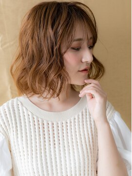 カバーヘア ブリス 志木南口駅前店(COVER HAIR bliss) フレンチバングミルクブラウンゆるふわボブパーマ20代30代W志木