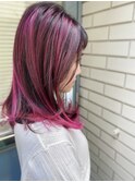 ピンク個性派グラデーション/インナーカラー/モテ髪カタログ/柏