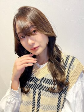 ロンド ストラーダ 心斎橋(Lond strada) 韓国前髪顔周りロング×デザインカラー[心斎橋/髪質改善]