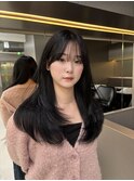ブルーブラック/イメチェンヘアスタイル/レイヤーカット表参道駅