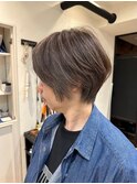 白髪ぼかし/イメチェンヘアスタイル/前髪カタログ/ショートボブ