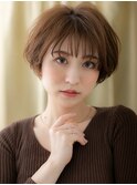 マロンベージュ抜け感小顔ショートマッシュパーマY越谷30代40代