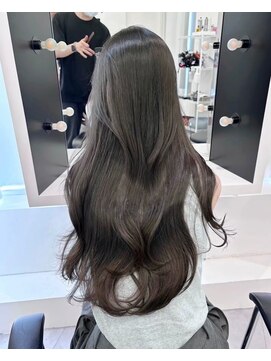 イオエ 西梅田(ioe) ブリーチなしカラー／髪質改善/ミルクティーベージュ/小顔へア