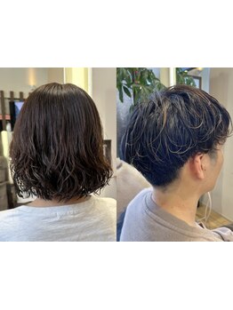 パーマの種類が豊富だから男女問わず似合うスタイルが見つかる♪再現性も高く簡単にサロン帰りの仕上がり◎