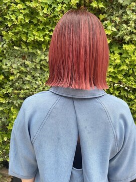 フラッグ ヘアー 天神西通り店(Flag HAIR) ボブ カシスピンク カシスレッド