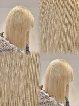 ベレーザ 渋谷(BELEZA) 17496全頭ブリーチダブルカラーミニマルボブレイヤーブロンド