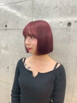 ミル 心斎橋(MIL) 大人可愛いプツッとボブ/チェリーピンク/艶髪/心斎橋