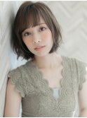 【ROMA】秋冬人気カーキベージュ/無造作パーマ大人ショートボブ