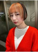 同系色のmixカラー。ミニボブ