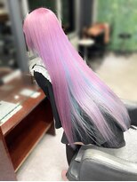 オズ 梅田店(OZ)&nbsp;#ラベンダーピンク＃インナー水色＃スーパーロング＃艶髪